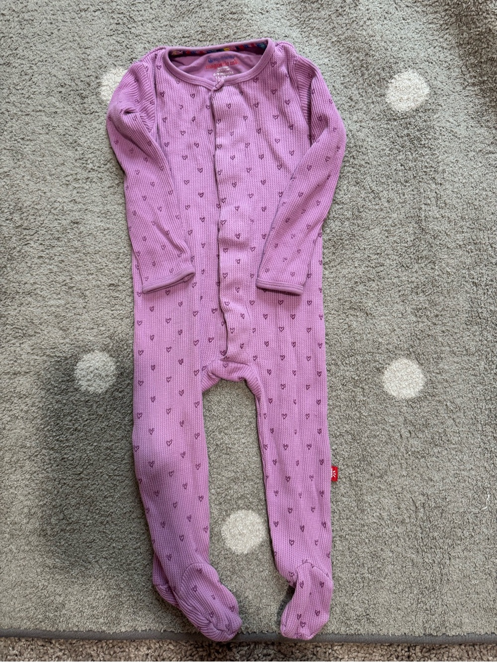 Magnetic Me Lavender Heart Ribbed Footed One-Piece
